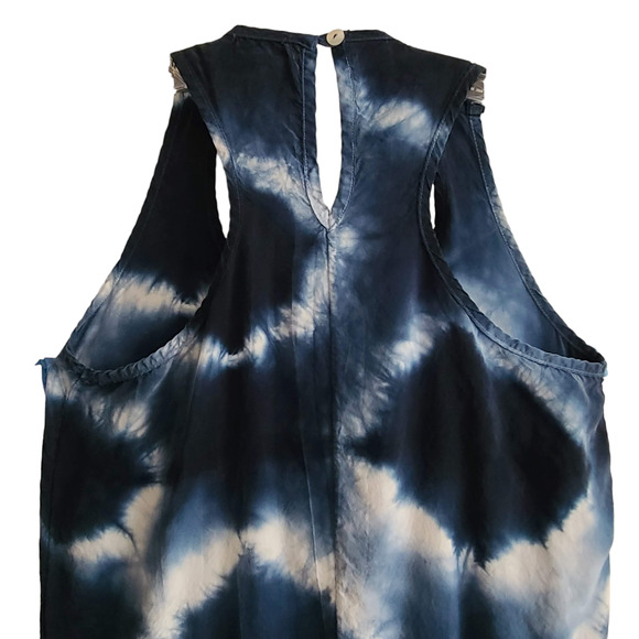 C & C‎ CALIFORNIA Indigo Blue Tie Dye Maxi Tank Dress 83S23Q02 Women's Small - Picture 5 of 11